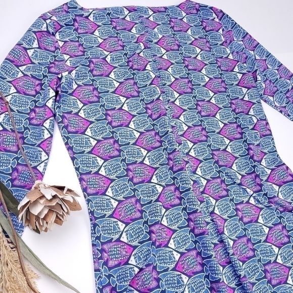 New Vineyard Vines Blue Fish Micro Nylon Dress M - Picture 3 of 12